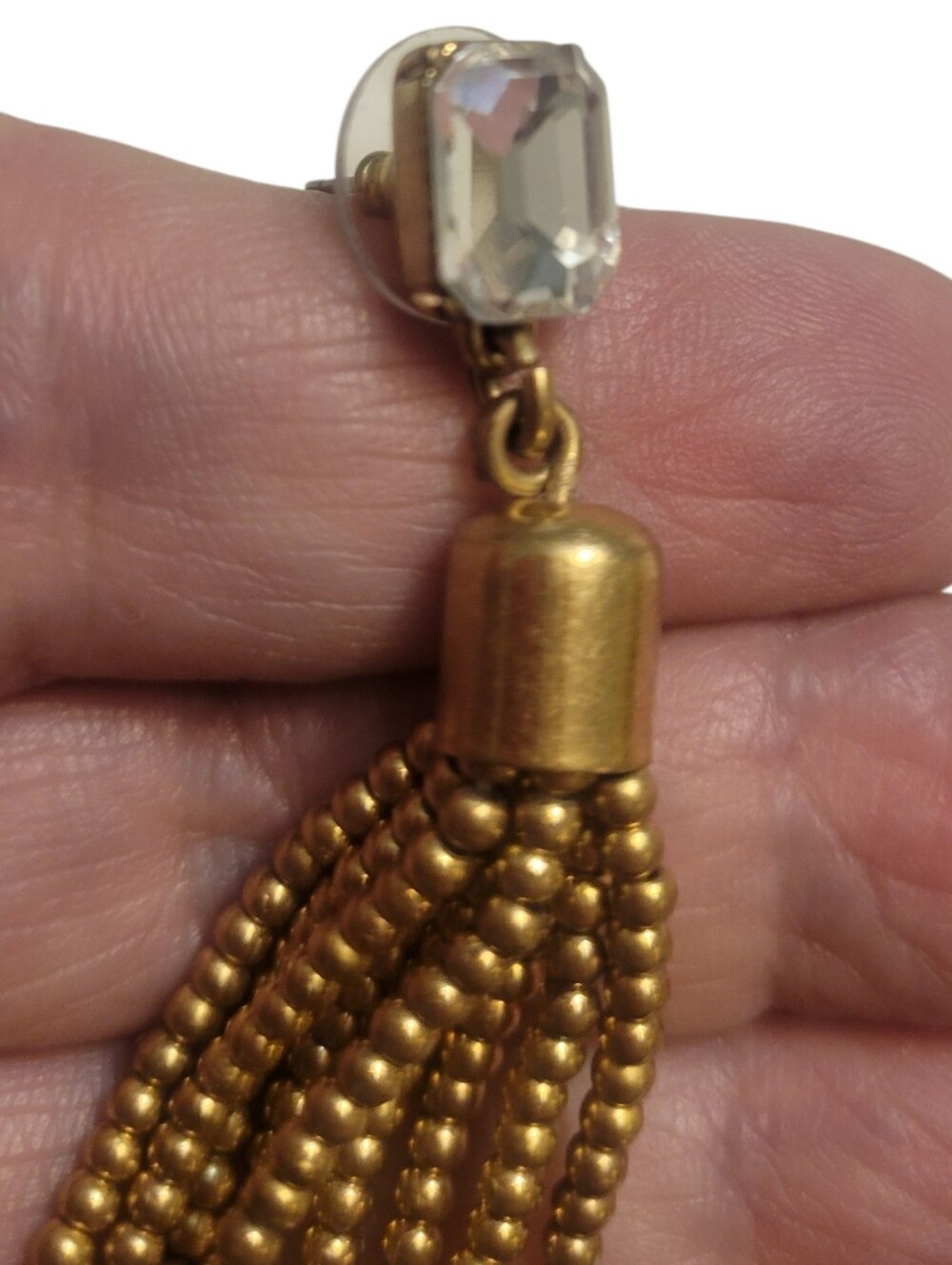 J. Crew Gold-Tone Beaded Tassel Earrings - Picture 4 of 5